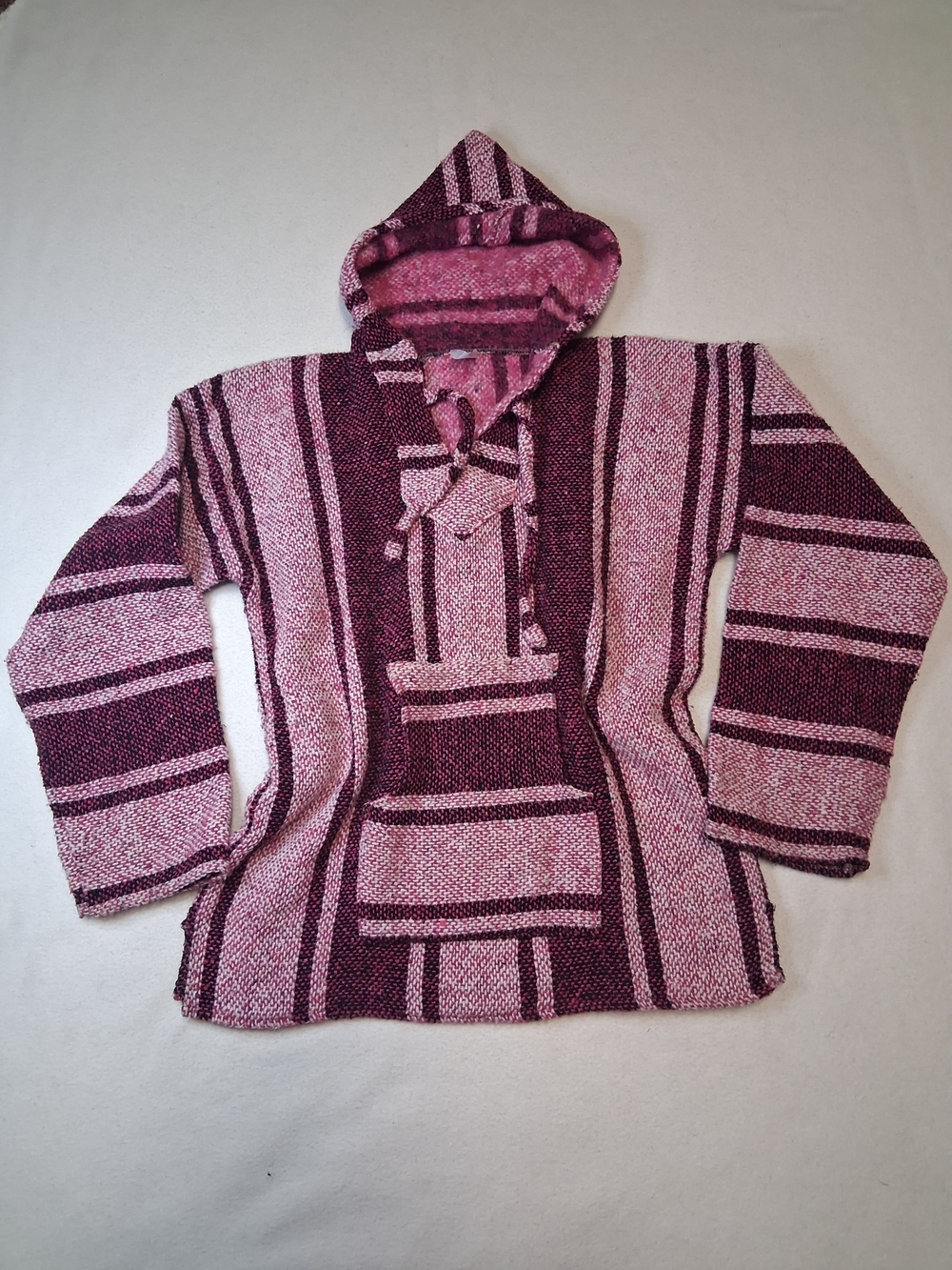 Women’s Hooded Baja Sweater - Pink Stripe